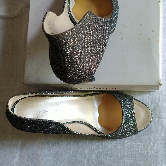 Caparros silver sparkley Peep Toe Pumps - Picture 5 of 6